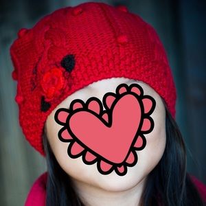 Girls Catimini knit Hat and Scarf Red